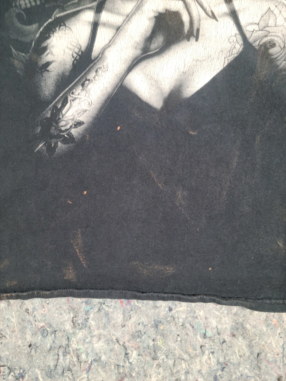 Black Skull Rose Tattoo Graphic Tee 2XL Goth Grunge Pinup - Picture 4 of 7